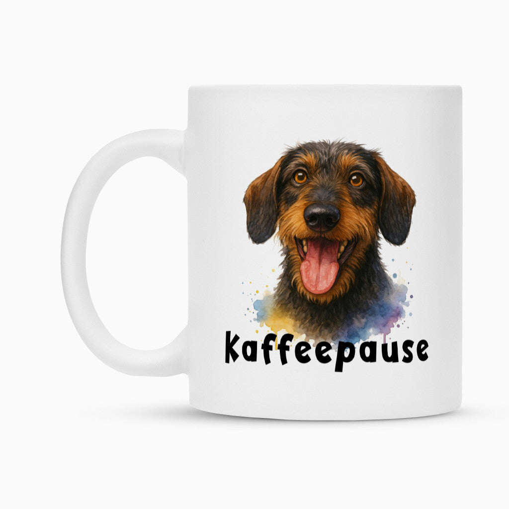 Tasse "Dackel ( Rauhaar ) - Kaffeepause" – hunde-shirt.de