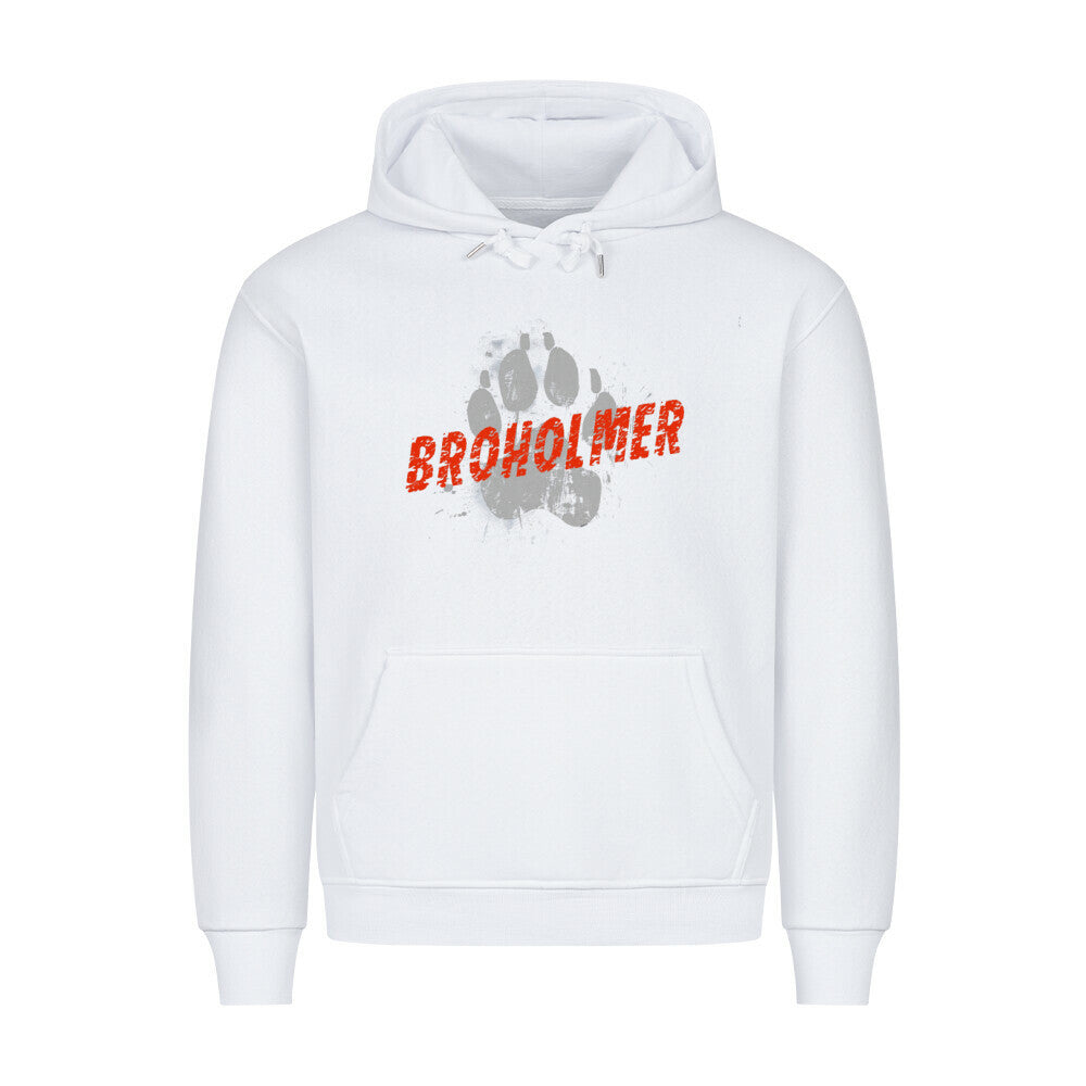 Premium Hoodie "Broholmer - PAW" Weiß – hunde-shirt.de