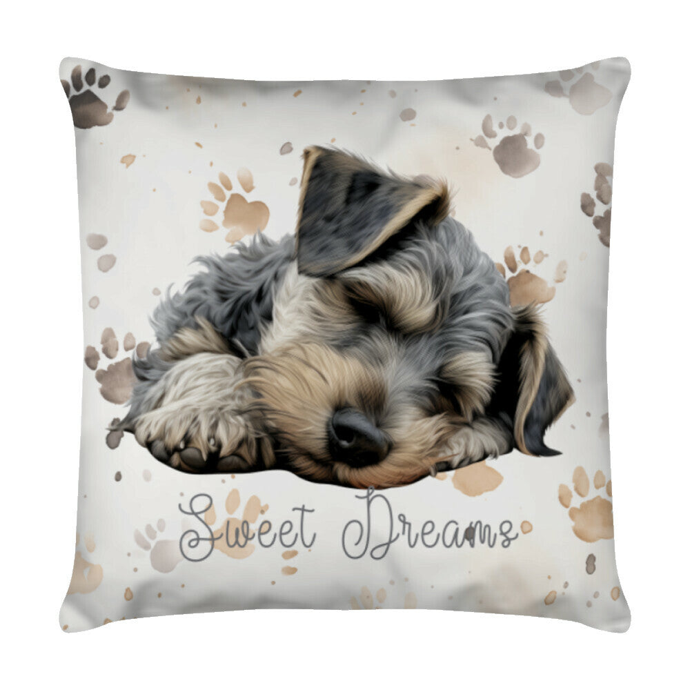 Kissen "Cesky Terrier - Sweet Dreams" Weiß – hunde-shirt.de
