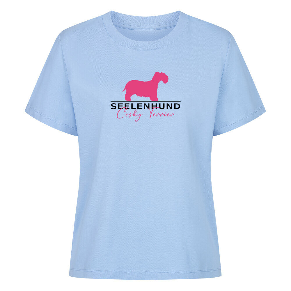 Premium Damen-Shirt "Cesky Terrier - Seelenhund" Sky Blue – hunde-shirt.de