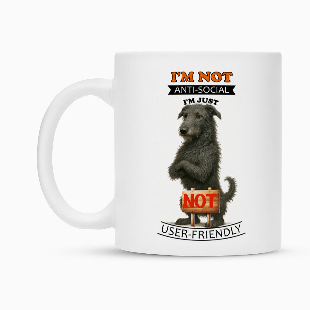 Tasse "Deerhound - Anti-Social" – hunde-shirt.de