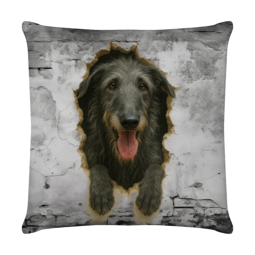 Kissen "Deerhound - Wall" Weiß – hunde-shirt.de