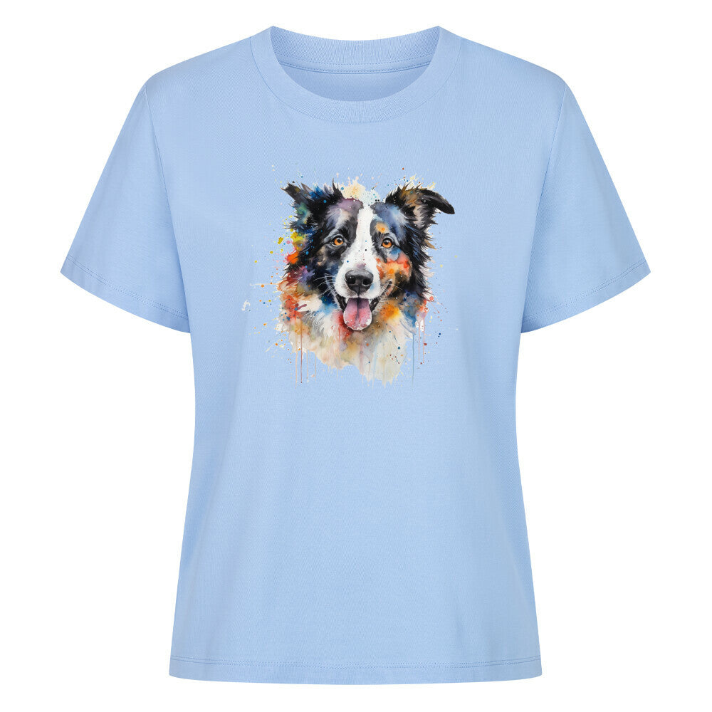 Premium Damen-Shirt "Border Collie - Aqua" Sky Blue – hunde-shirt.de