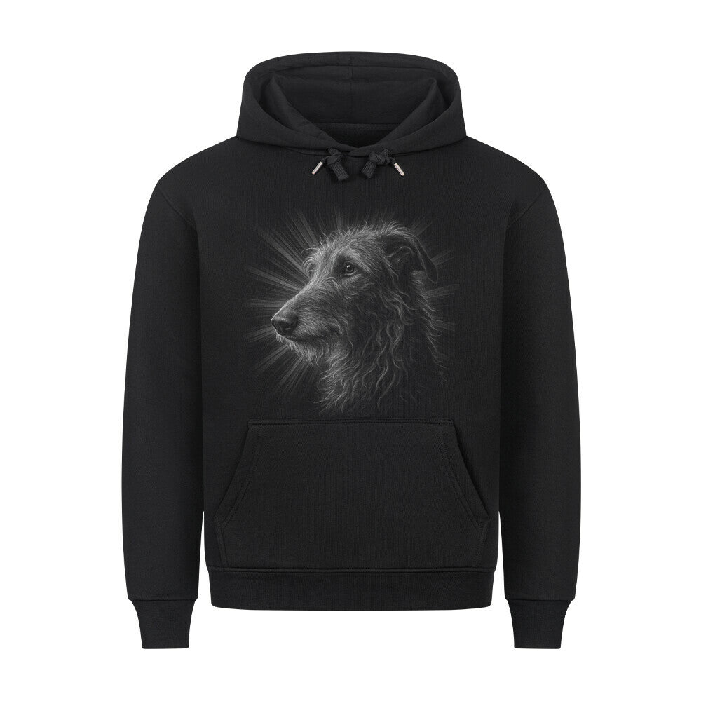 Premium Hoodie "Deerhound - Shine" Schwarz – hunde-shirt.de