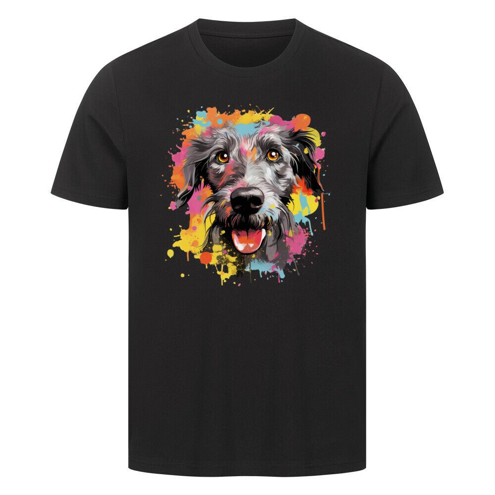 Premium T-Shirt "Deerhound - Splash" Schwarz – hunde-shirt.de