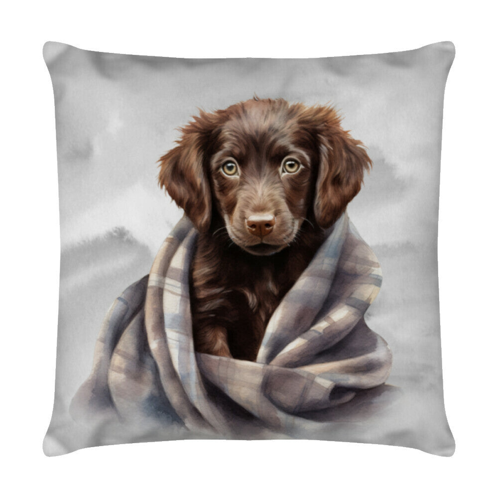 Kissen "Boykin Spaniel - Kuscheln" Weiß – hunde-shirt.de