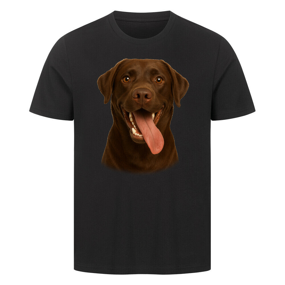 Premium T-Shirt "Labrador braun - Crazy" Schwarz – hunde-shirt.de