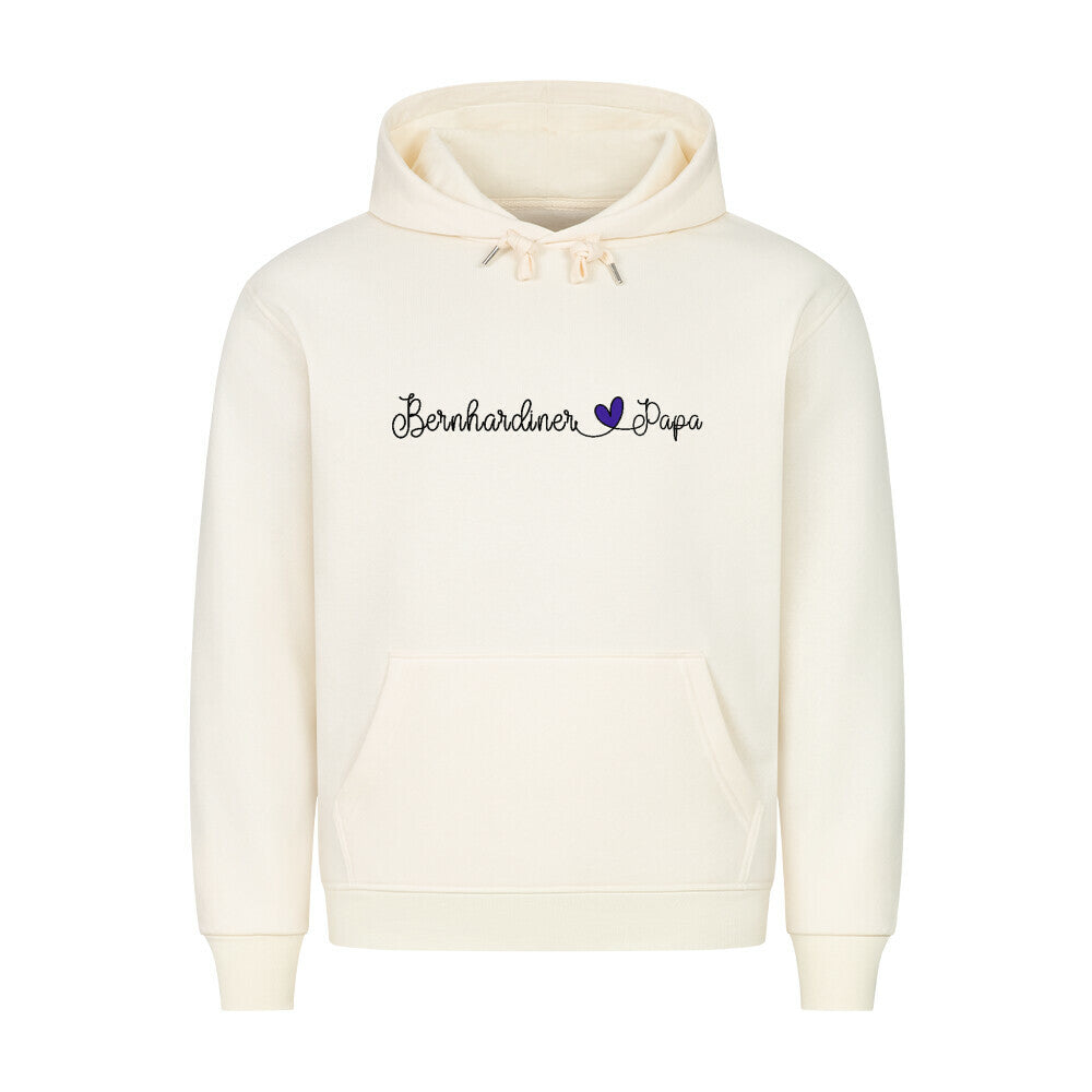 Premium Hoodie "Bernhardiner - Papa" Beige – hunde-shirt.de