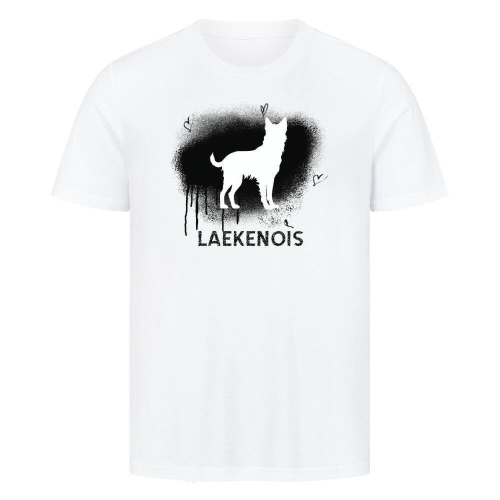 Premium T-Shirt "Laekenois - Spray" Weiß – hunde-shirt.de