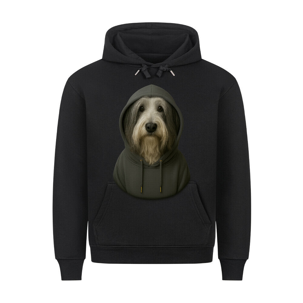 Premium Hoodie "Bearded Collie - Hooded" Schwarz – hunde-shirt.de