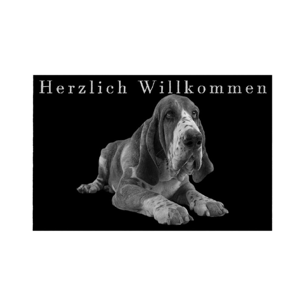Fußmatte "Basset - Willkommen II" – hunde-shirt.de