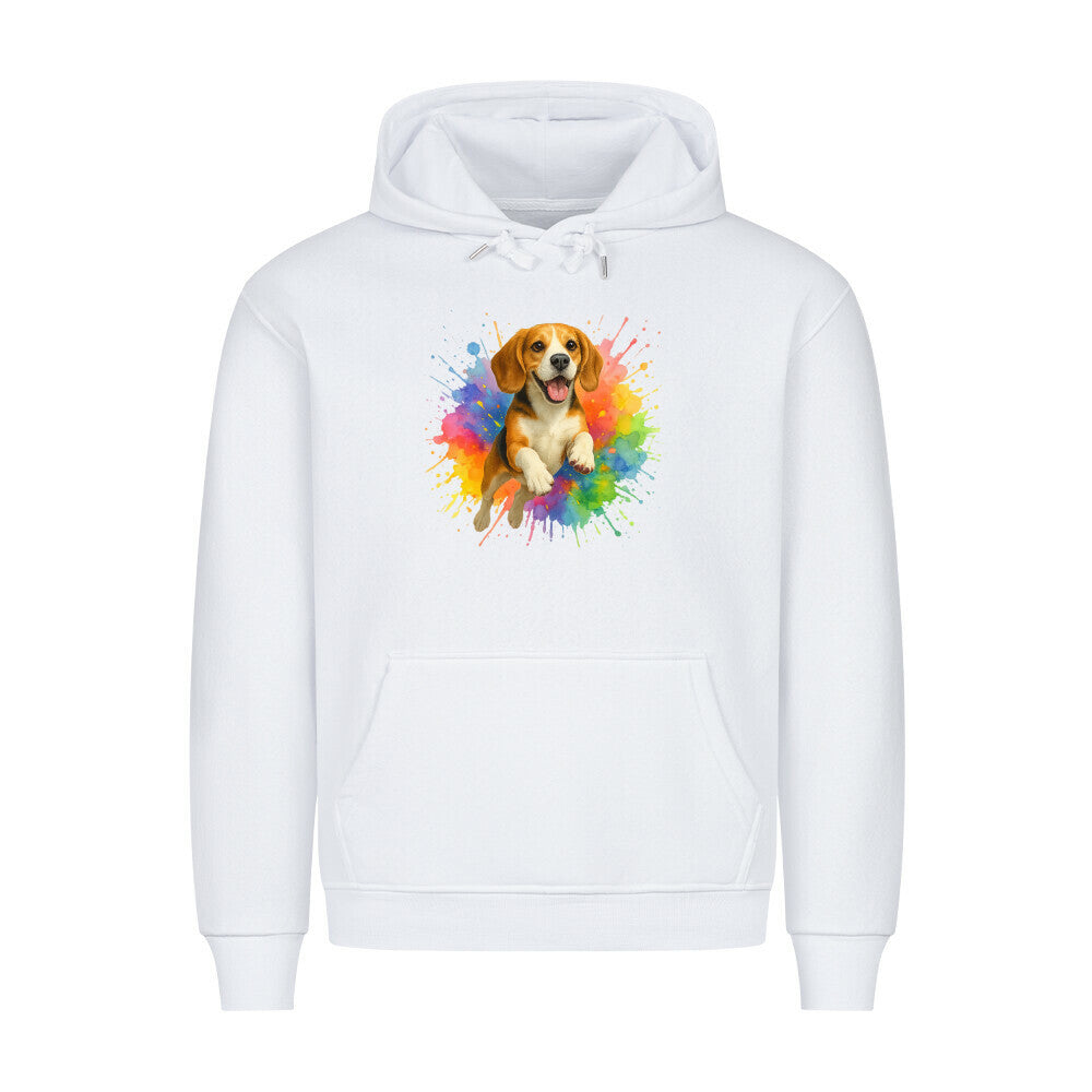 Premium Hoodie "Beagle - Splash" Weiß – hunde-shirt.de