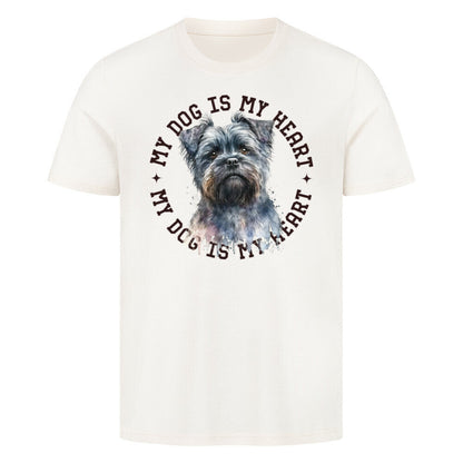 Premium T-Shirt "Affenpinscher HEART" Natural Raw – hunde-shirt.de