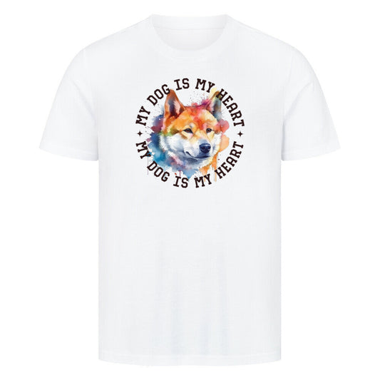 Premium T-Shirt "Akita Inu HEART" Weiß – hunde-shirt.de
