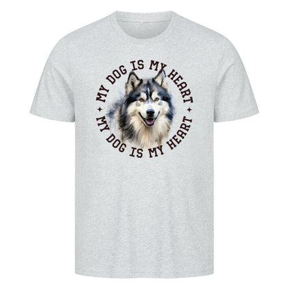 Premium T-Shirt " Alaskan Malamute" Heather Grey – hunde-shirt.de