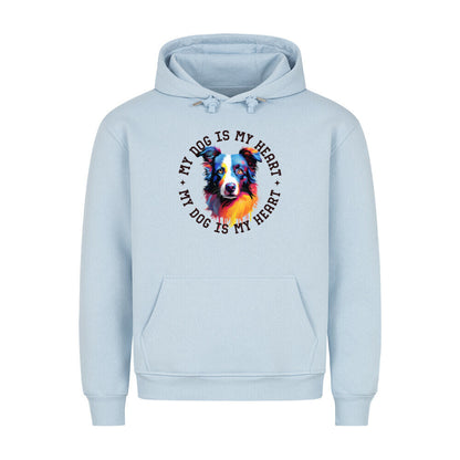 Premium Hoodie "Australian Shepherd HEART" Babyblau – hunde-shirt.de