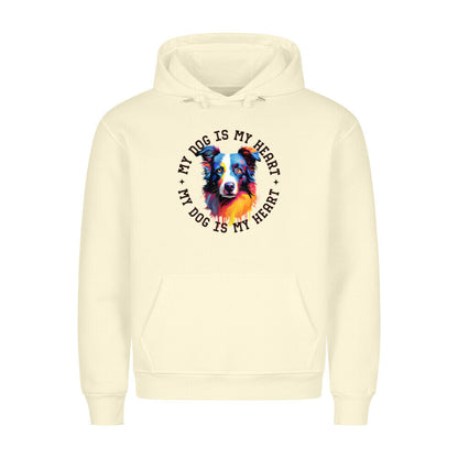Premium Hoodie "Australian Shepherd HEART" Beige – hunde-shirt.de