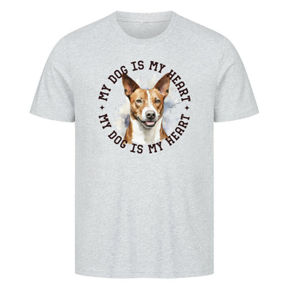 Premium T-Shirt "Basenji" Heather Grey – hunde-shirt.de