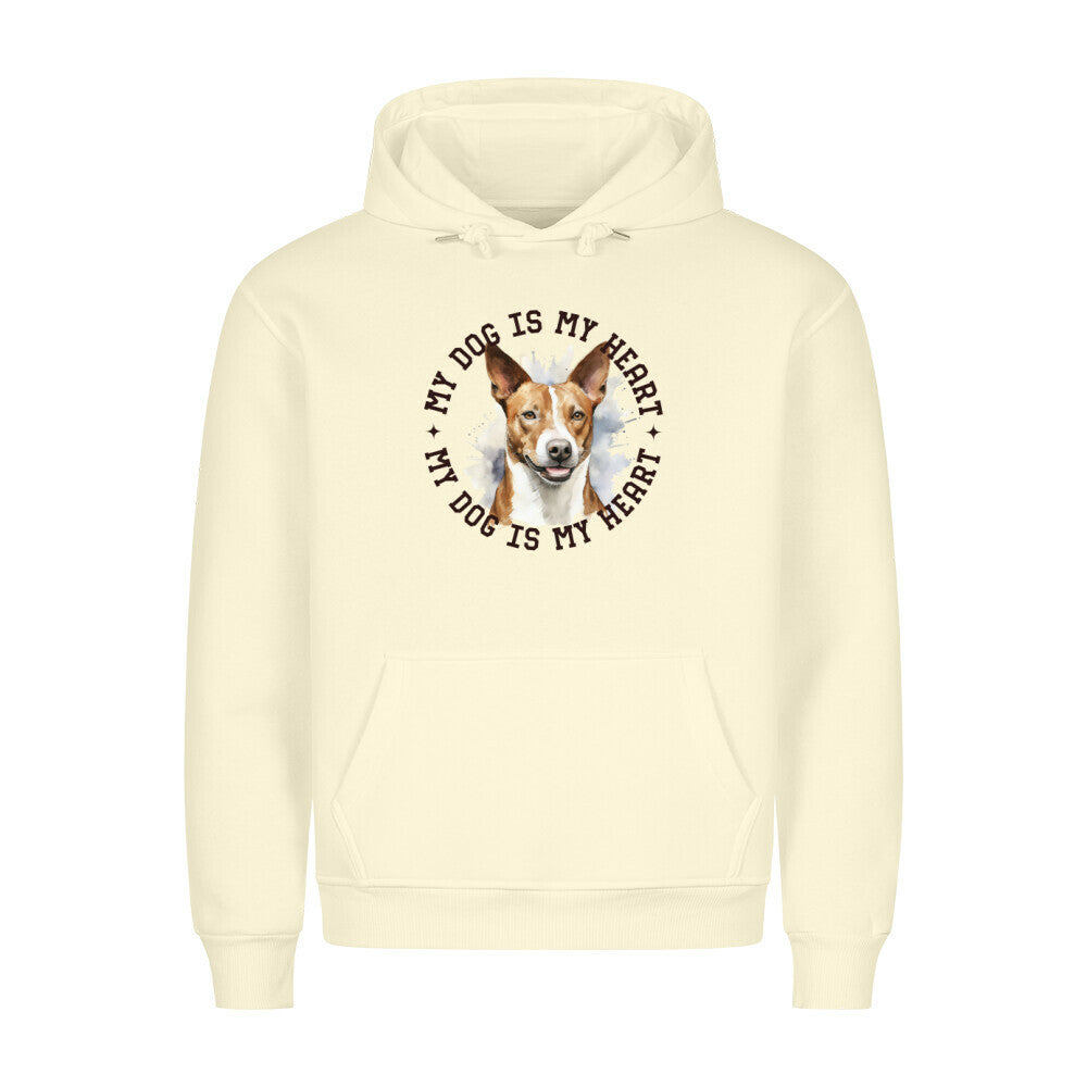 Premium Hoodie "Basenji HEART" Beige – hunde-shirt.de