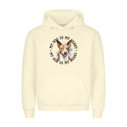 Premium Hoodie "Basenji HEART" Beige – hunde-shirt.de