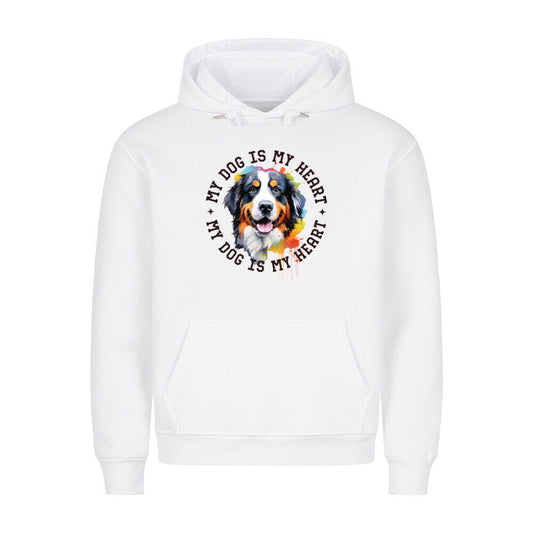 Premium Hoodie "Berner Sennenhumd HEART" Weiß – hunde-shirt.de