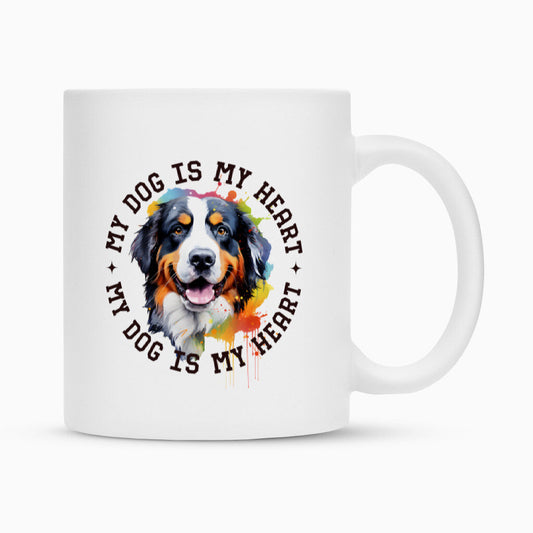 Tasse "Berner Sennenhund HEART" Weiß – hunde-shirt.de