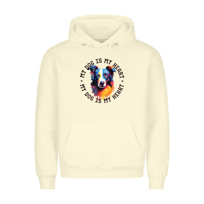 Premium Hoodie "Border Collie HEART" Beige – hunde-shirt.de
