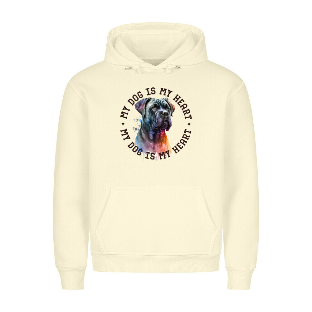 Premium Hoodie "Cane Corso HEART" Beige – hunde-shirt.de