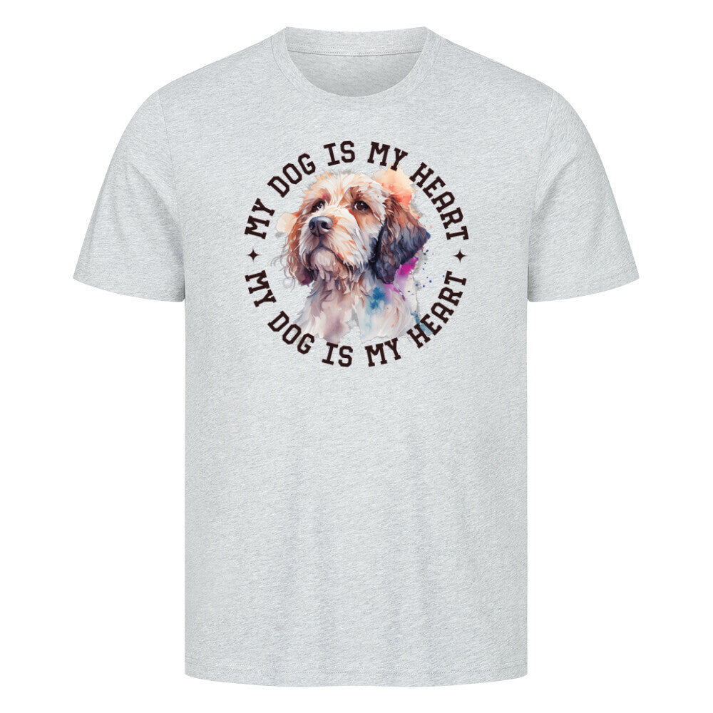 Premium T-Shirt "Cockapoo HEART" Heather Grey – hunde-shirt.de