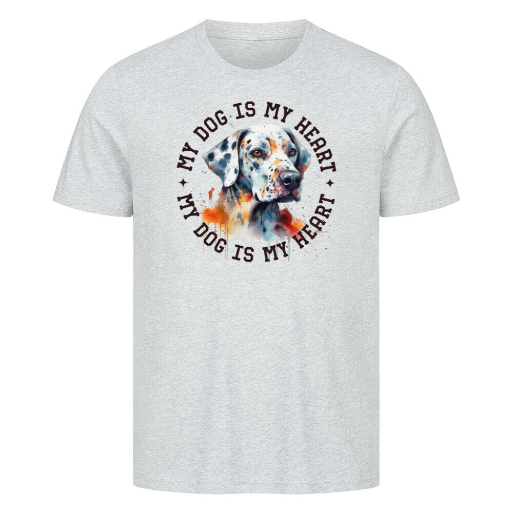 Premium T-Shirt "Dalmatiner HEART" Heather Grey – hunde-shirt.de