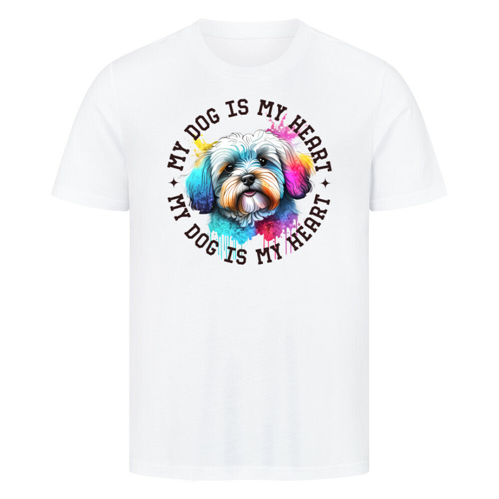 Premium T-Shirt Havaneser HEART" Weiß – hunde-shirt.de