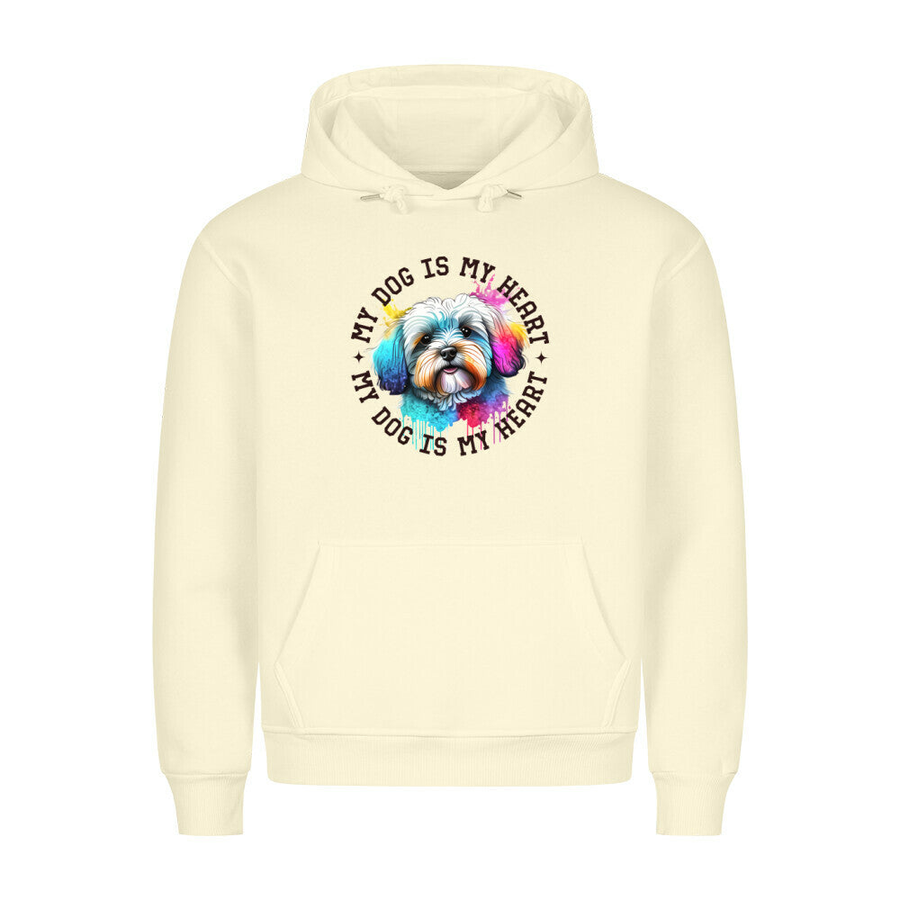 Premium Hoodie "Havaneser HEART" Beige – hunde-shirt.de