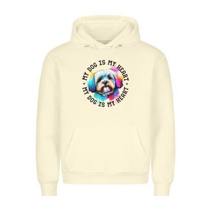 Premium Hoodie "Havaneser HEART" Beige – hunde-shirt.de
