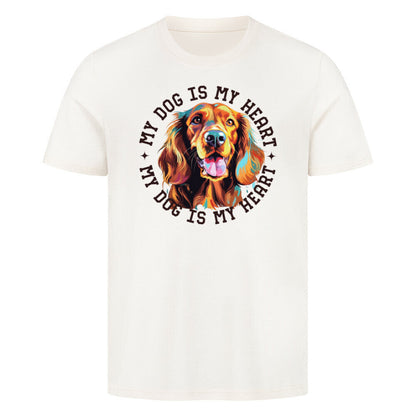 Premium T-Shirt "Irish Setter HEART" Natural Raw – hunde-shirt.de