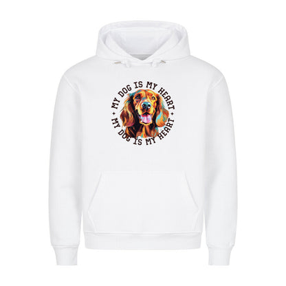 Premium Hoodie "Irish Setter HEART" Weiß – hunde-shirt.de