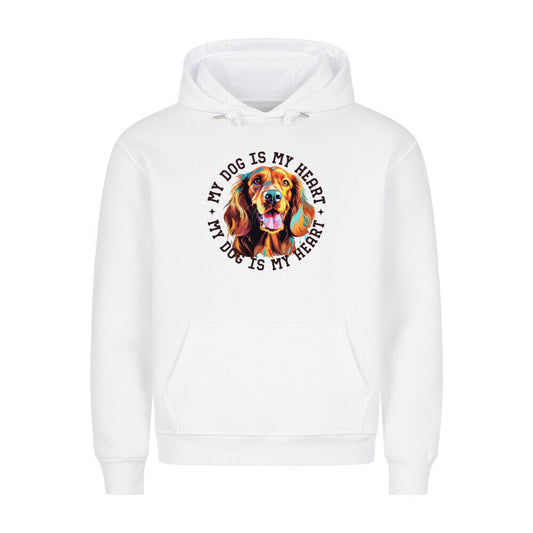 Premium Hoodie "Irish Setter HEART" Weiß – hunde-shirt.de