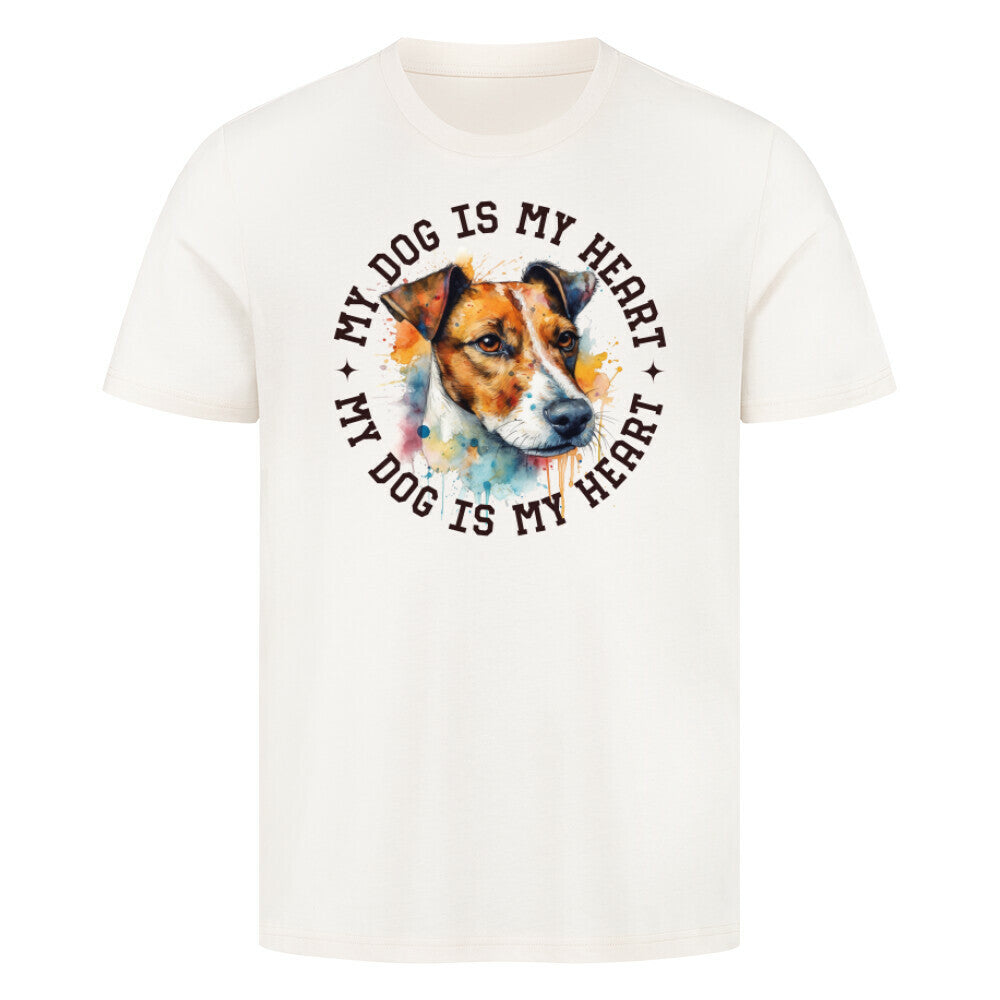 Premium T-Shirt "Jack Russell Terrier HEART" Natural Raw – hunde-shirt.de