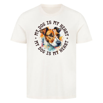 Premium T-Shirt "Jack Russell Terrier HEART" Natural Raw – hunde-shirt.de