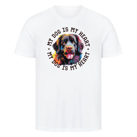 Premium T-Shirt "Neufundländer HEART" Weiß – hunde-shirt.de