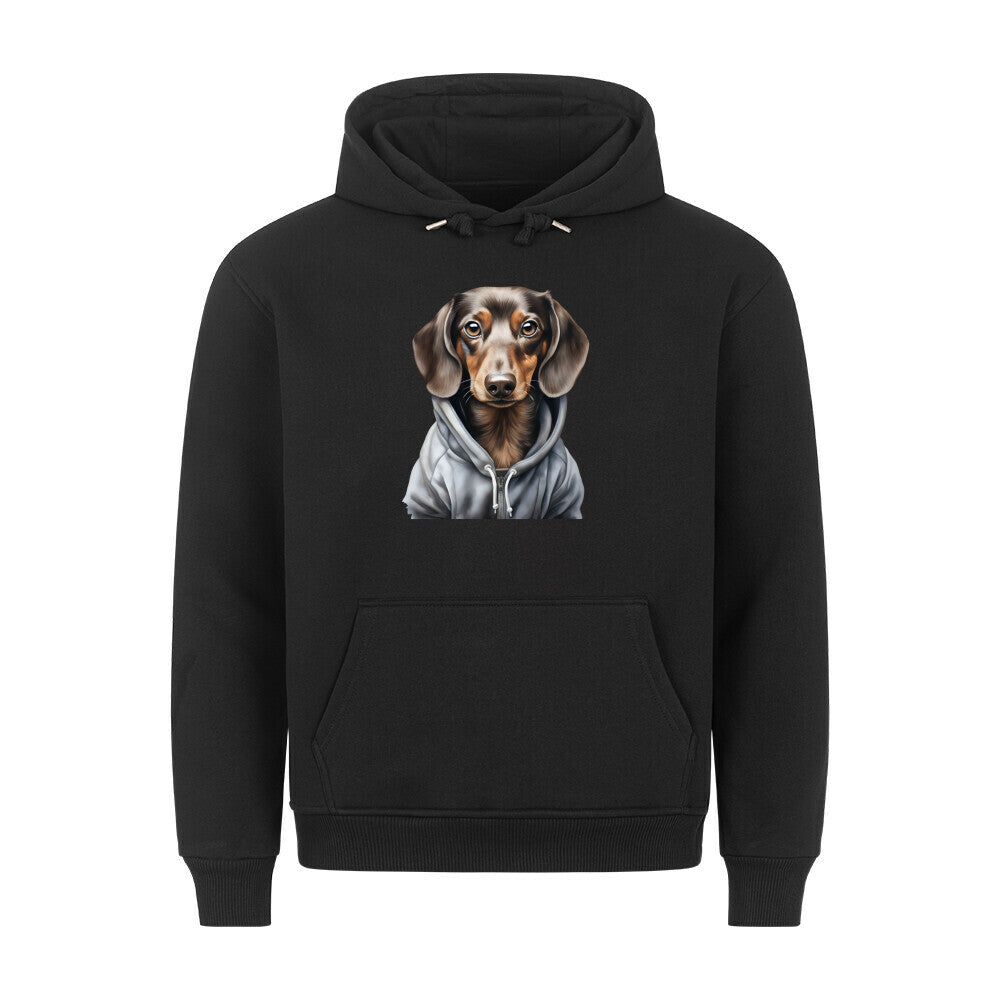 Premium Hoodie "Hooded Dackel" Schwarz – hunde-shirt.de