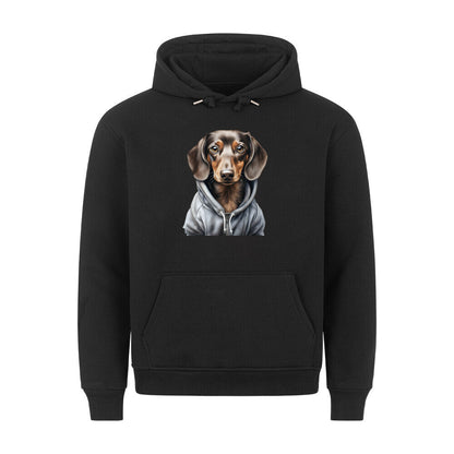 Premium Hoodie "Hooded Dackel" Schwarz – hunde-shirt.de