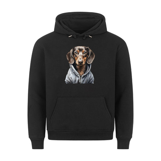 Premium Hoodie "Hooded Dackel" Schwarz – hunde-shirt.de
