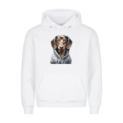 Premium Hoodie "Hooded Dackel" Weiß – hunde-shirt.de