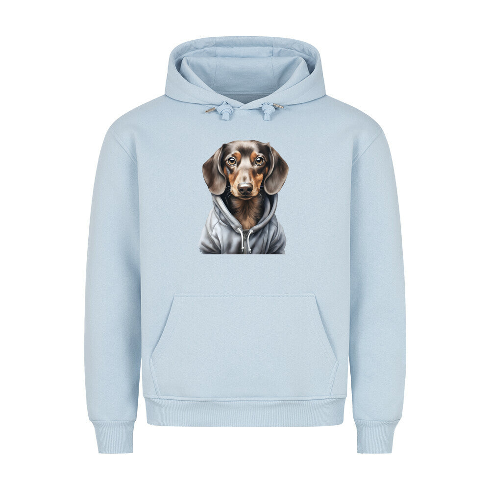 Premium Hoodie "Hooded Dackel" Babyblau – hunde-shirt.de