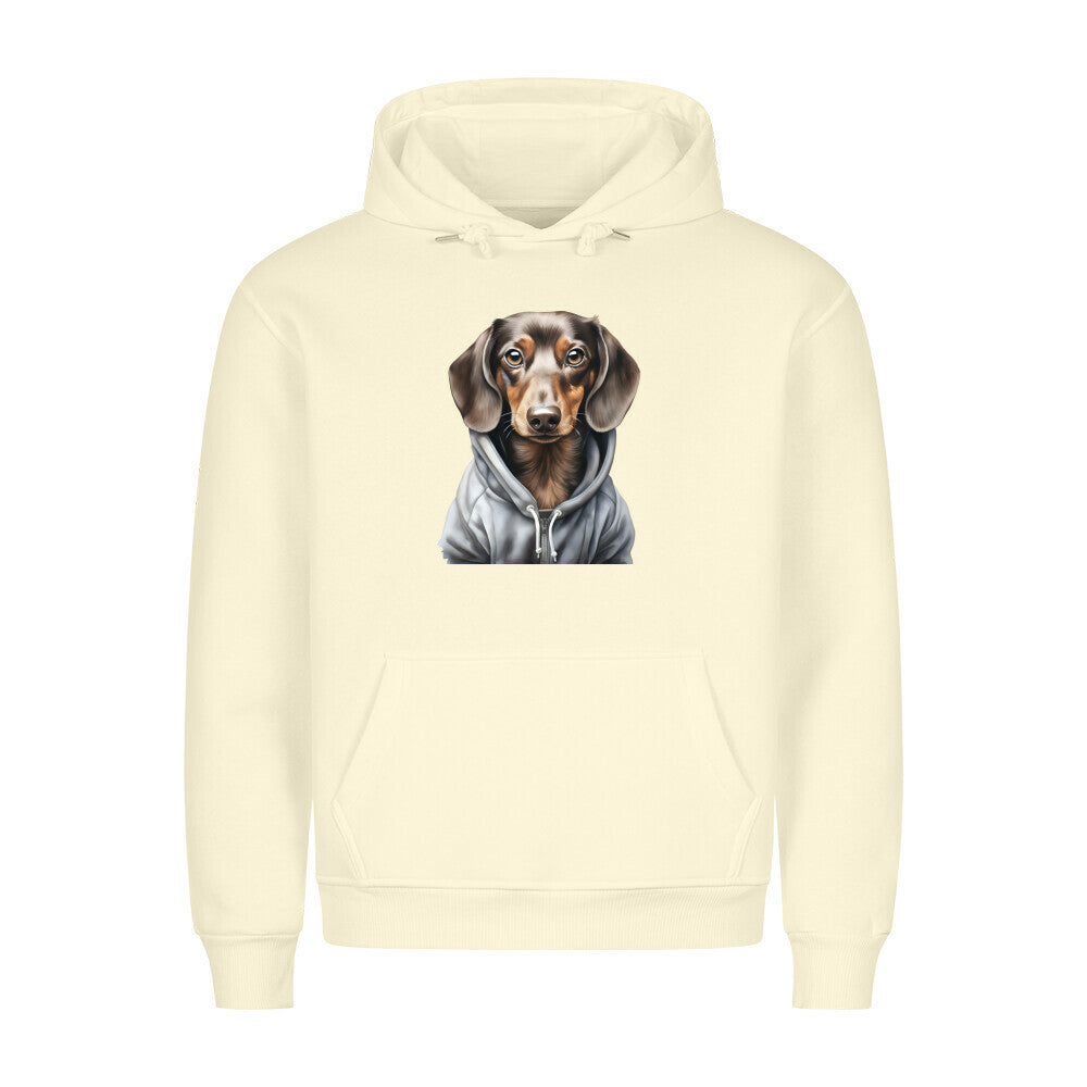 Premium Hoodie "Hooded Dackel" Beige – hunde-shirt.de