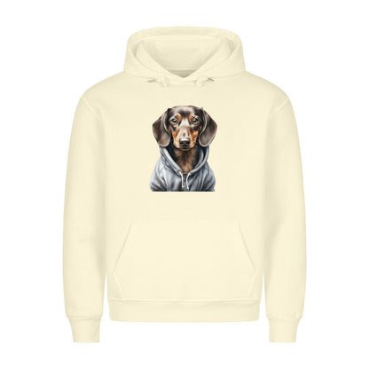 Premium Hoodie "Hooded Dackel" Beige – hunde-shirt.de