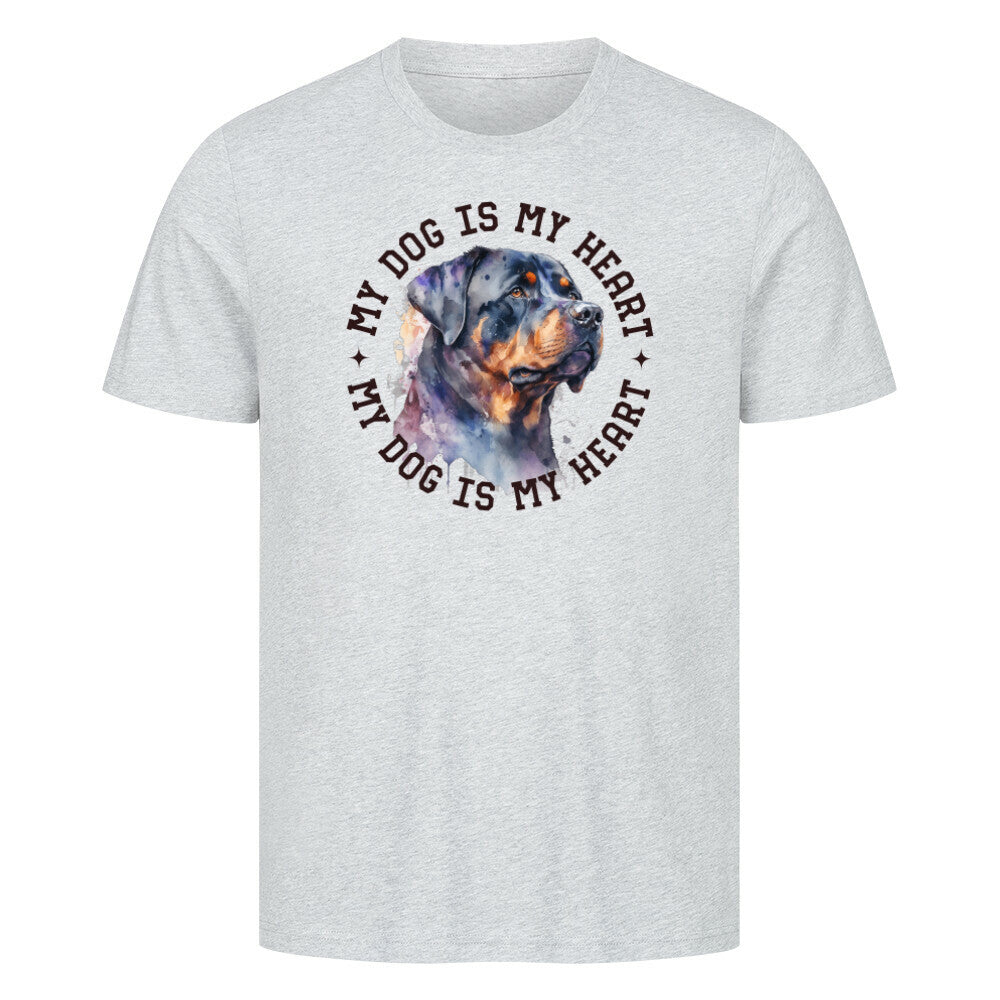 Premium T-Shirt "Rottweiler HEART" Heather Grey – hunde-shirt.de