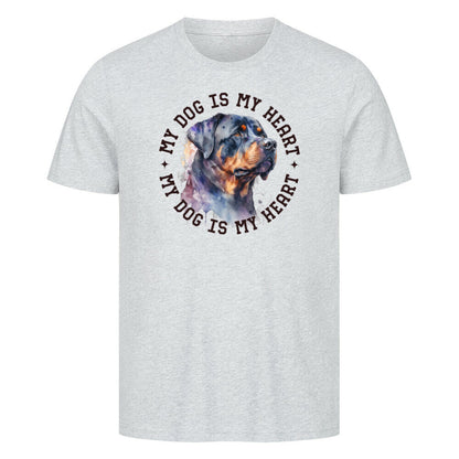 Premium T-Shirt "Rottweiler HEART" Heather Grey – hunde-shirt.de