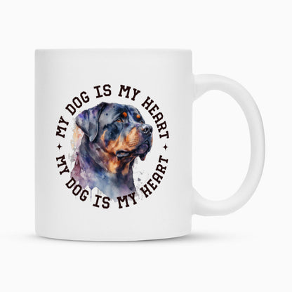 Tasse "Rottweiler HEART" Weiß – hunde-shirt.de