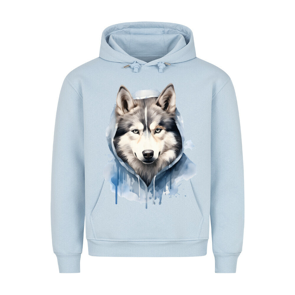 Premium Hoodie "Hooded Husky" Babyblau – hunde-shirt.de
